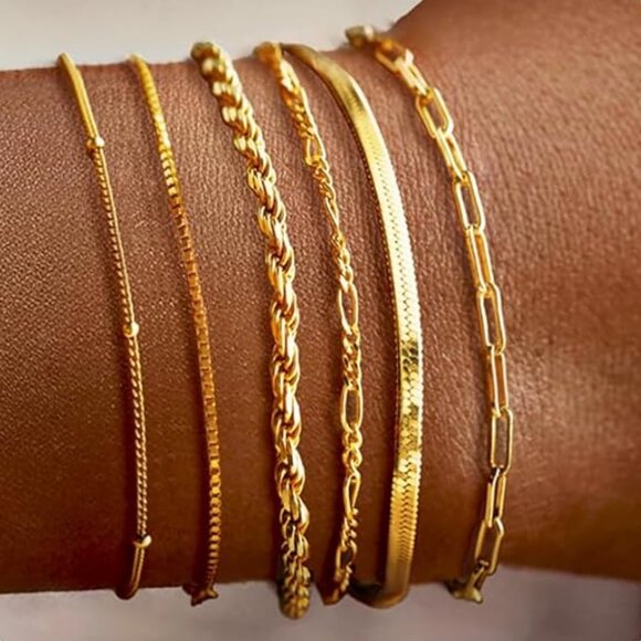 Jewelry - 6 Piece Set Of 14k Gold Bracelets